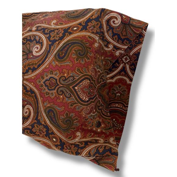 Pair 2 King Vintage Ralph Lauren Brianna Paisley Pillowcases Equestrian - Picture 5 of 7